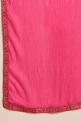 Pink Silk Ethnic Motifs Woven Design Straight Kurta Trousers With Dupatta HOPPKSKD2765