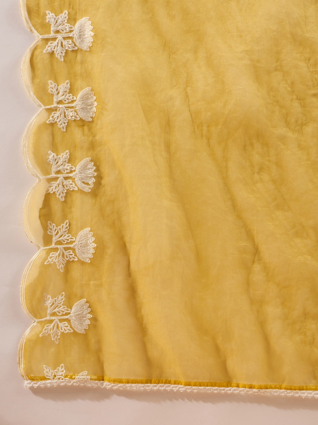 Silk Blend Kurta Set with Dupatta for Women - Yellow | PKSKD2826 | DesiQlo