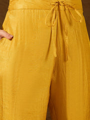 Silk Blend Kurta Set with Dupatta for Women - Yellow | PKSKD2826