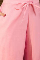 Pink  Silk Blend Solid Embroidered Straight Kurta Trouser Suit Set PKSKD2838