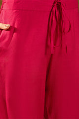 Pink Silk Floral Woven Design Straight Kurta Trousers With Dupatta HOPPKSKD2844