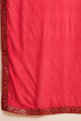 Red Pure Silk Ethnic Motifs Woven Design Straight Suit Sets HOPPKSKD2846