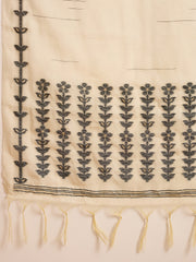 Women Black Chanderi Woven Design Straight Kurta Trouser With Dupatta-PKSKD2901