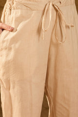 Off White Chanderi Solid Woven Design Straight Kurta Trouser With Dupatta PKSKD2906