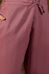 Mauve Chanderi Woven Design Straight Kurta Trouser with Dupatta PKSKD2909