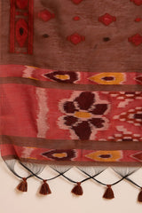 Brown Chanderi Solid Woven Design Straight Kurta Trouser With Dupatta PKSKD2911