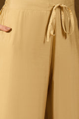 Yellow Silk Blend Solid Embroidered Straight Kurta Trousers With Dupatta PKSKD2938
