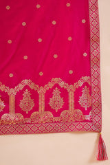 Pink Silk Blend Woven Design Anarkali Kurta Churidar with Dupatta HPKSKD3018