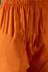 Orange Silk Blend Woven Design Anarkali Kurta Churidar with Dupatta HPKSKD3023