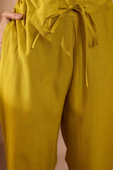Yellow Polyester Floral Printed Straight Kurta Trousers With Dupatta PKSKD3204