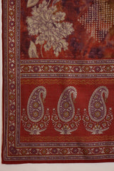 Brown Polyester Floral Printed Straight Kurta Trousers With Dupatta PKSKD3207