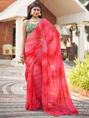 Women's Dola Maroon Printed Designer Saree With Blouse Piece-DOLA148A