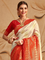 Off White Zari Women Saree