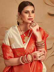 Off White Zari Women Saree