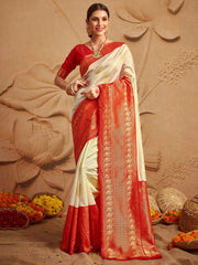 Off White Zari Women Saree