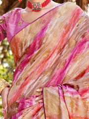 Women's Viscose Green Woven Design Designer Saree With Blouse Piece-SAWARI102