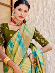 Women's Viscose Pink Woven Design Designer Saree With Blouse Piece-SAWARI103