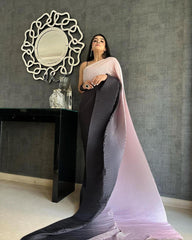 Georgette Saree for Women - Peach | MLWSHSA9169PCH