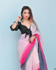 Georgette Saree for Women - Pink | MLWSHSA9170PNK