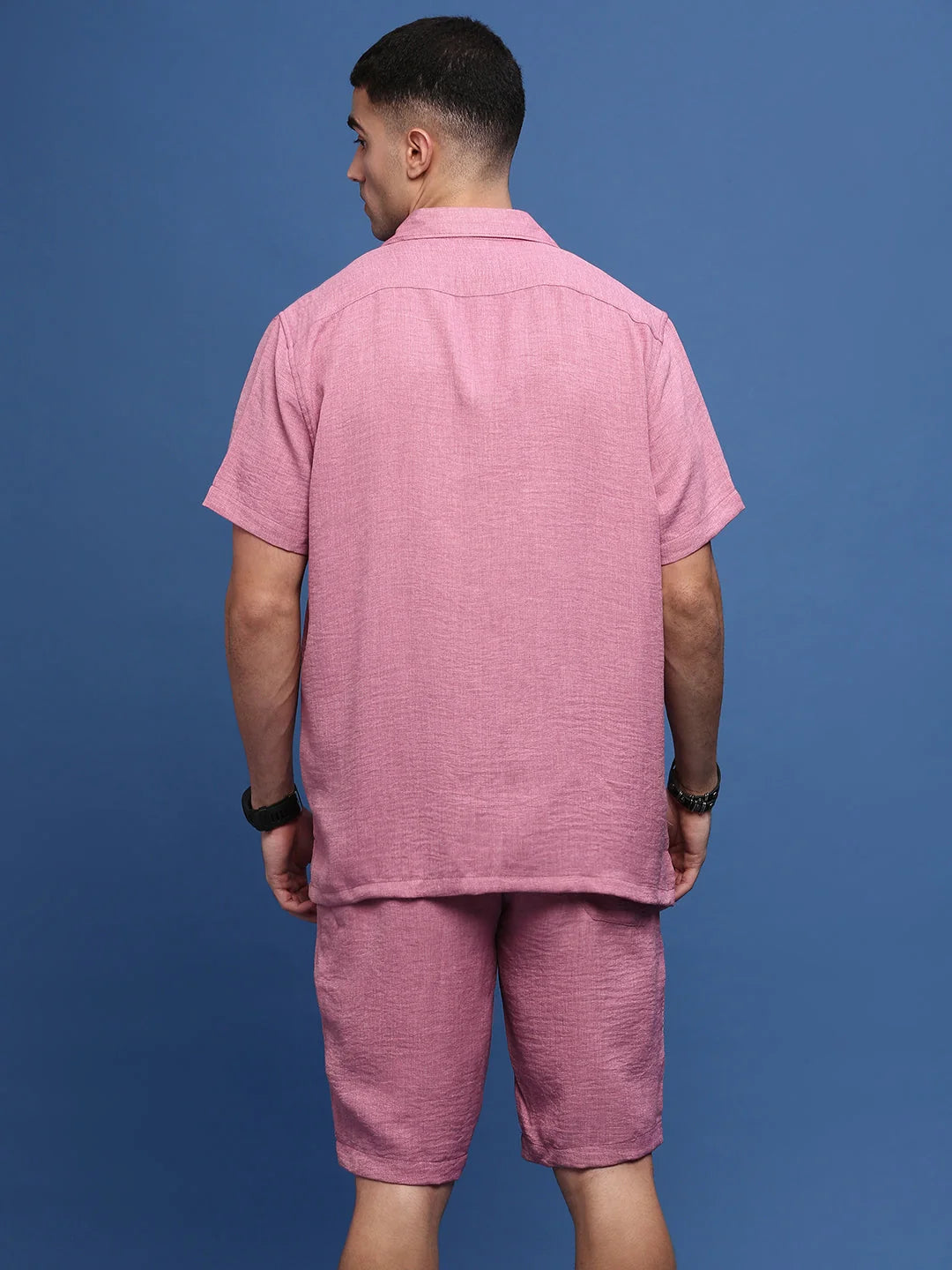 Peach Mens Co Ords Set | Cuban Collar | Two Piece Sets