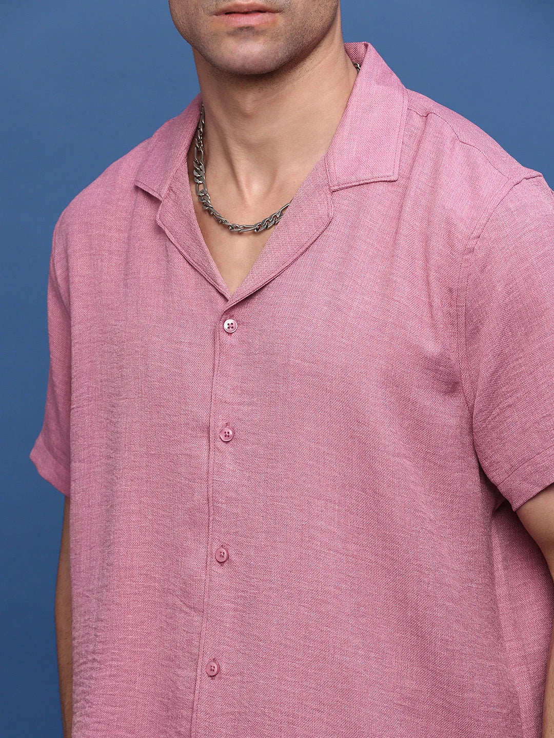 Peach Mens Co Ords Set | Cuban Collar | Two Piece Sets