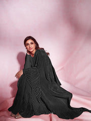 Chiffon Saree for Women - Black | MLWSHSA9163BLK