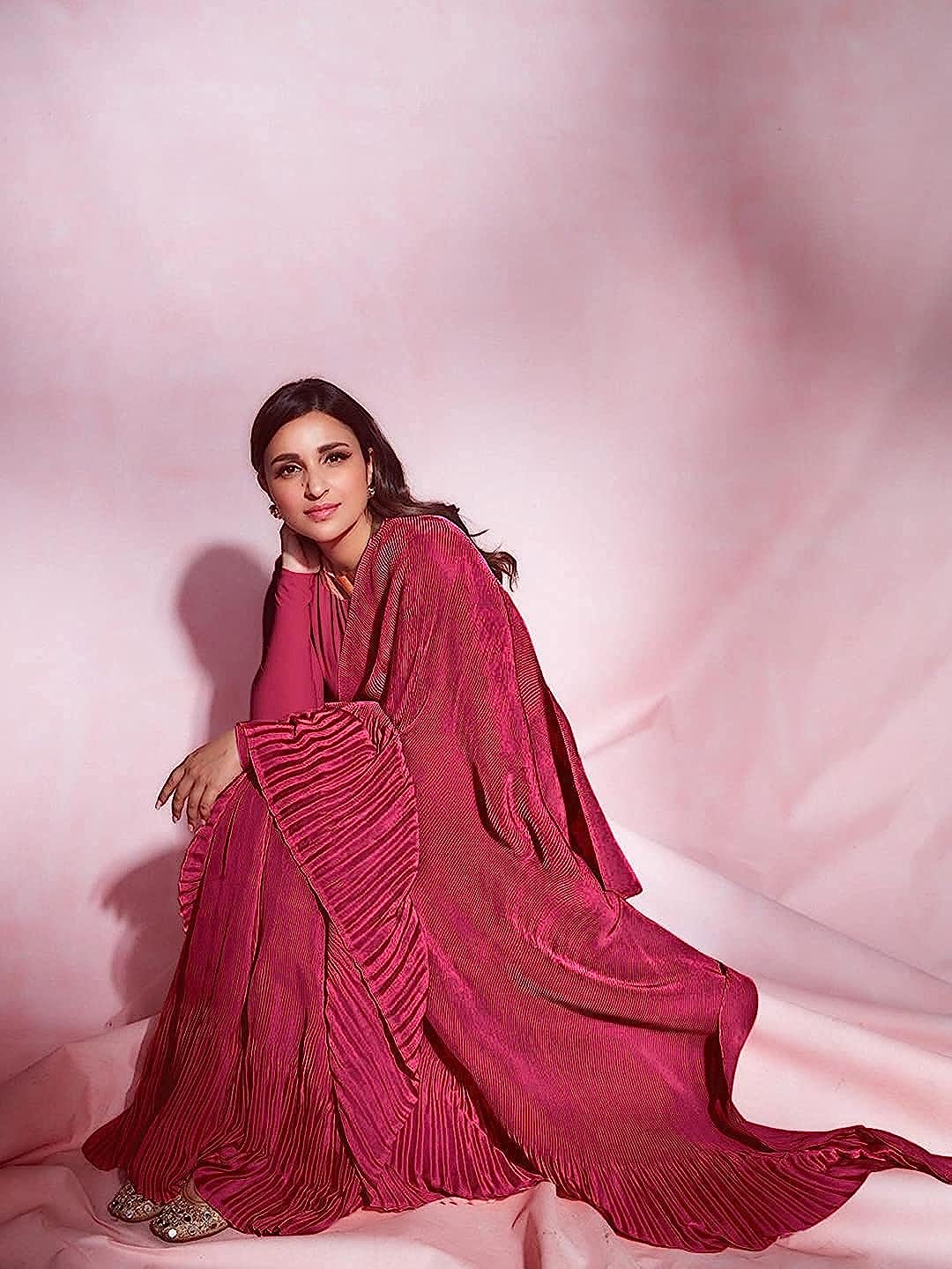 Chiffon Saree for Women - Pink | MLWSHSA9164DPK