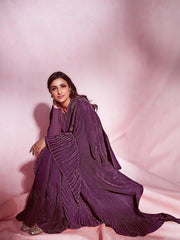 Chiffon Saree for Women - Purple | MLWSHSA9167PUP