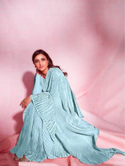 Chiffon Saree for Women - Blue | MLWSHSA9168SKB