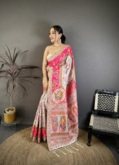 Wool Saree for Women - Pink | MLWSHSA9130PNK