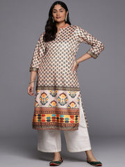 Women Floral Printed Thread Work Velvet Kurta-AP-AHKUVLDP-1108