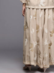 Women Flared Maxi Skirt-AHSKCHKH-15035