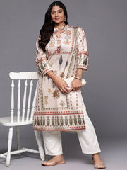Women Ethnic Motifs Printed Gotta Patti Velvet Kurta-AP-AHKUVLDP-1105
