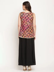 Black Digital Shibori Print Top Palazzo Set-AHTPPZ-COMBO-372