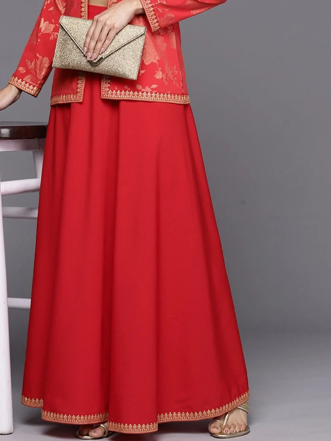 Women's Solid Ethnic Maxi Skirts - Flared Long Skirts