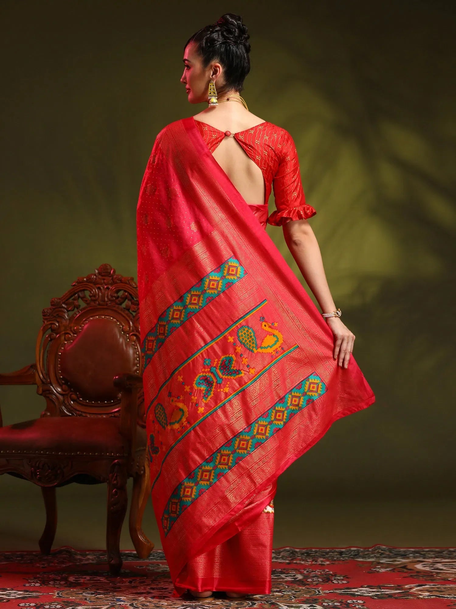 Dola Pink Printed Designer Saree | Designer Sarees India