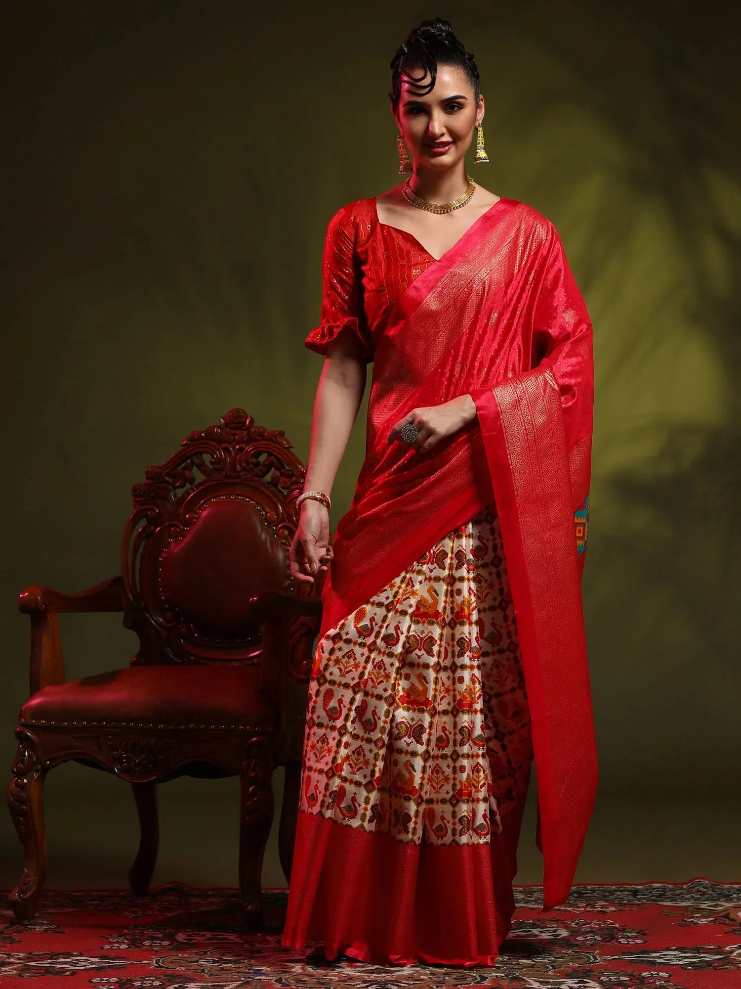 Dola Pink Printed Designer Saree | Designer Sarees India