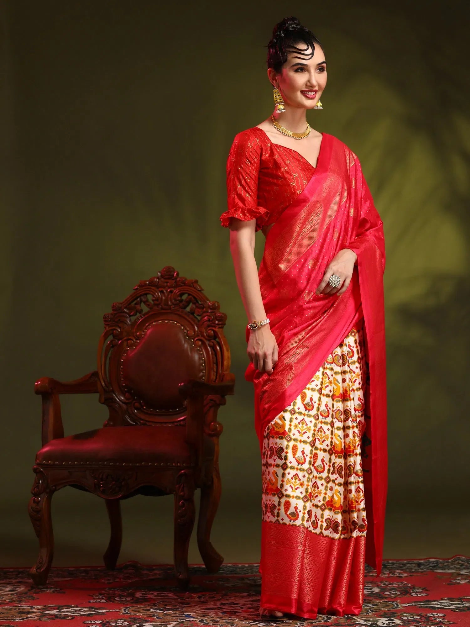 Dola Pink Printed Designer Saree | Designer Sarees India