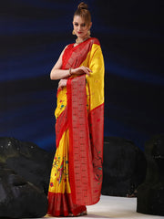 Women's Dola Off White Printed Designer Saree With Blouse Piece-RAJWADI22E