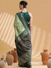Women's Dola Peach Printed Designer Saree With Blouse Piece-RAJWADI03B