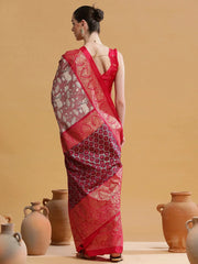Women's Dola Pink Printed Designer Saree With Blouse Piece-DOLA142D