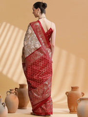 Women's Dola Pink Printed Designer Saree With Blouse Piece-DOLA184F