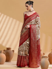 Women's Dola Pink Printed Designer Saree With Blouse Piece-DOLA184F