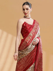 Women's Dola Pink Printed Designer Saree With Blouse Piece-DOLA184F