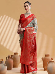 Women's Dola Pink Printed Designer Saree With Blouse Piece-DOLALX01A