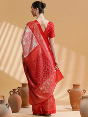Women's Dola Pink Printed Designer Saree With Blouse Piece-DOLALX05A