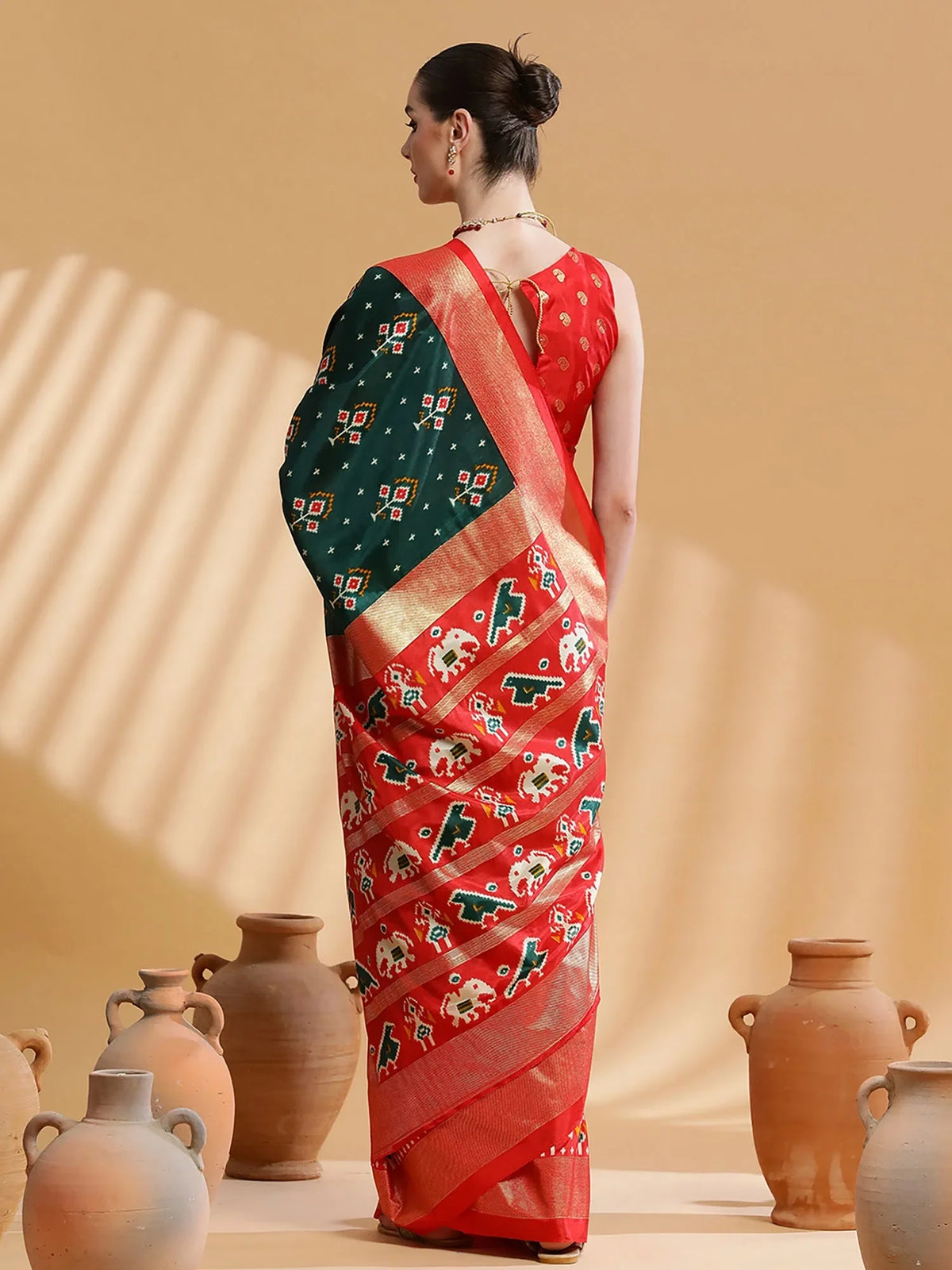 Women's Dola Pink Printed Designer Saree With Blouse Piece-KUMKUM22D