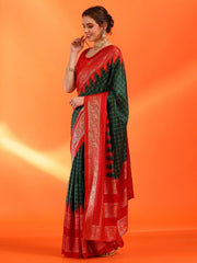 Women's Dola Pink Printed Designer Saree With Blouse Piece-UNVRSE02B