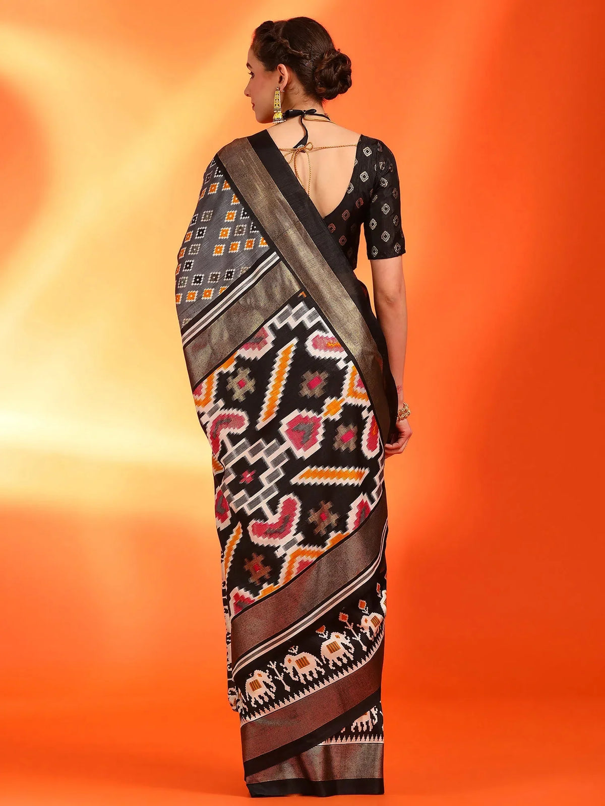 Women's Dola Purple Printed Designer Saree With Blouse Piece-RAJWADI16E