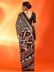 Women's Dola Purple Printed Designer Saree With Blouse Piece-RAJWADI16E